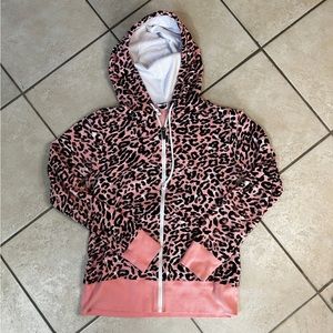 Pink Cheetah Print Roxy Zip-up Hoodie